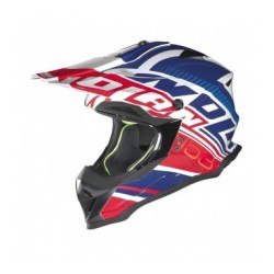 CASCO R7 RACING ABAT. AM/BCO/GRIS 2XL