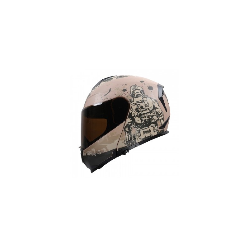 CASCO RODA RUSH ABAT. MATE LOGO ROJO L