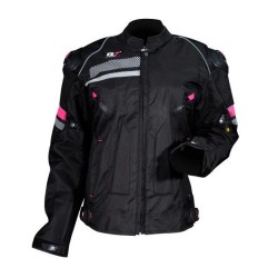 CHAM. R7 RACING TEXTIL NE/ROSA LADY XL